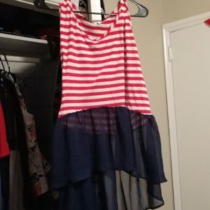 Red White and Blue high low top